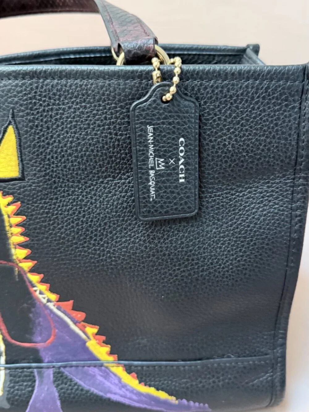 RARE Coach x Jean-Michel Basquiat Dempsey Carryall C5661 Black Leather